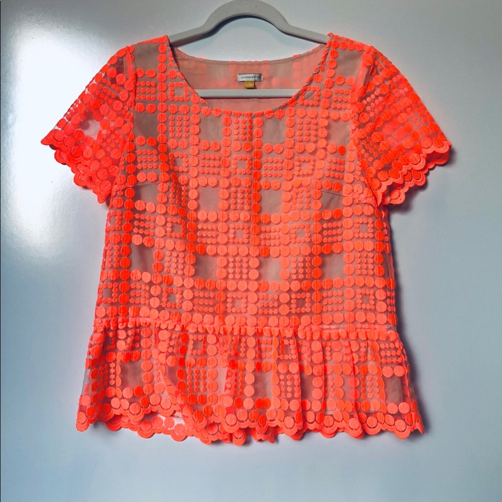 Anthropologie Leifsdotter Crosspane Top Orange 8